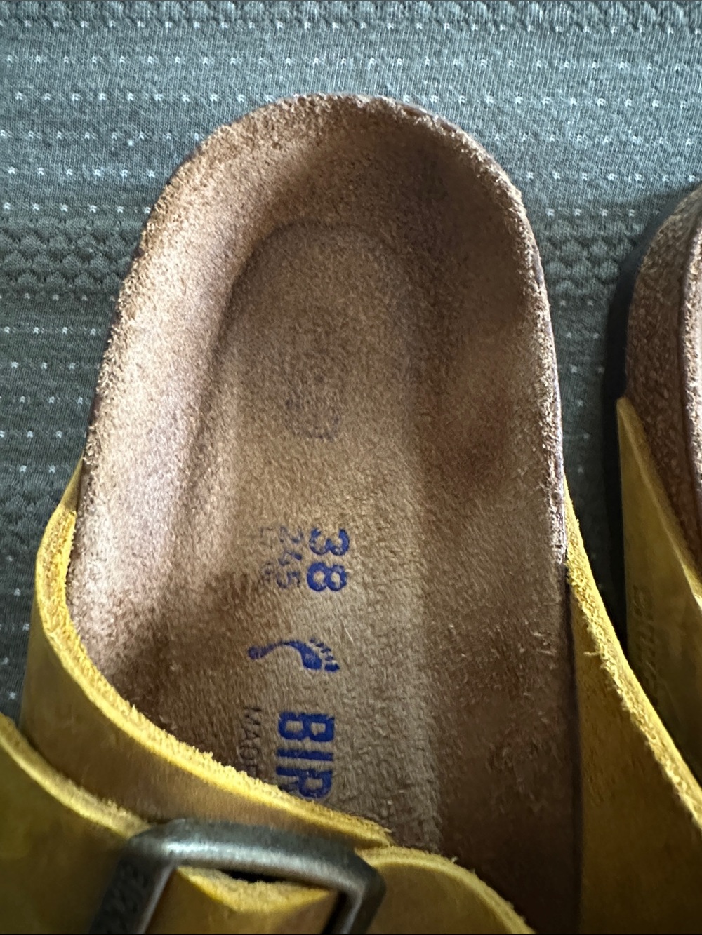 Birkenstock Woman’s Two-Strap Sandals in Mustard Yellow - Picture 3 of 9